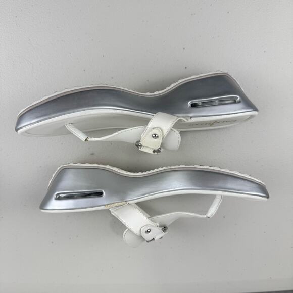 Cole Haan Original Grand Wedge Nike Air White Leather Sandals Women's Size 9.5B - Picture 9 of 10